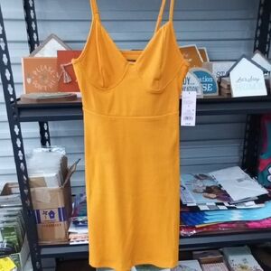 Vibrant Orange Sleeveless Dress